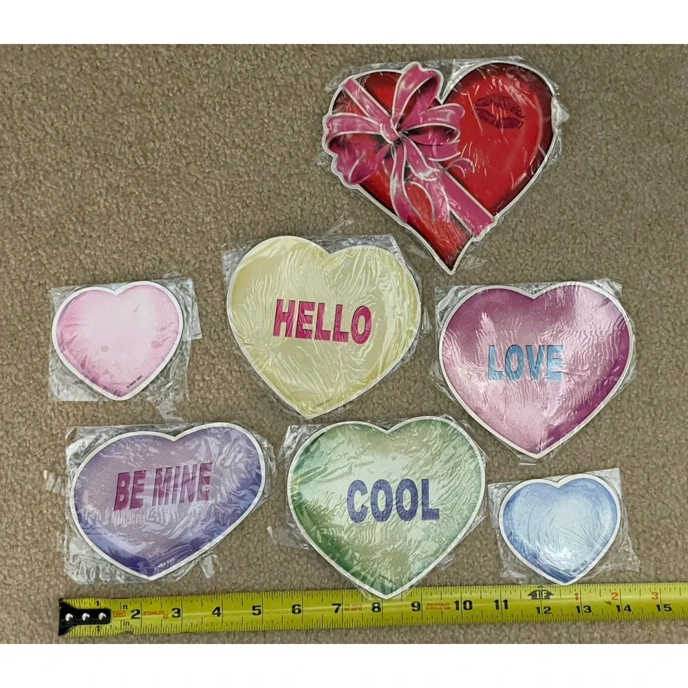 Vtg Valentine's Day Heart Garage‎ Magnets Large